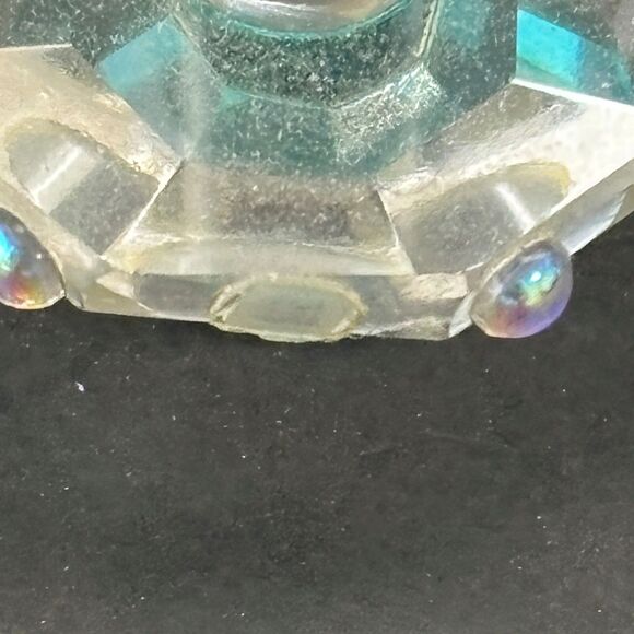 Lead Crystal Christmas Candle Figurine Miniature Holiday Colorful - Picture 2 of 6